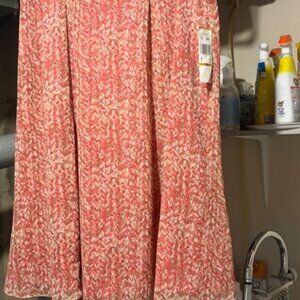 NEW LE SUIT WOMEN'S MELON/TAN/WHITE PRINT SKIRT 16W